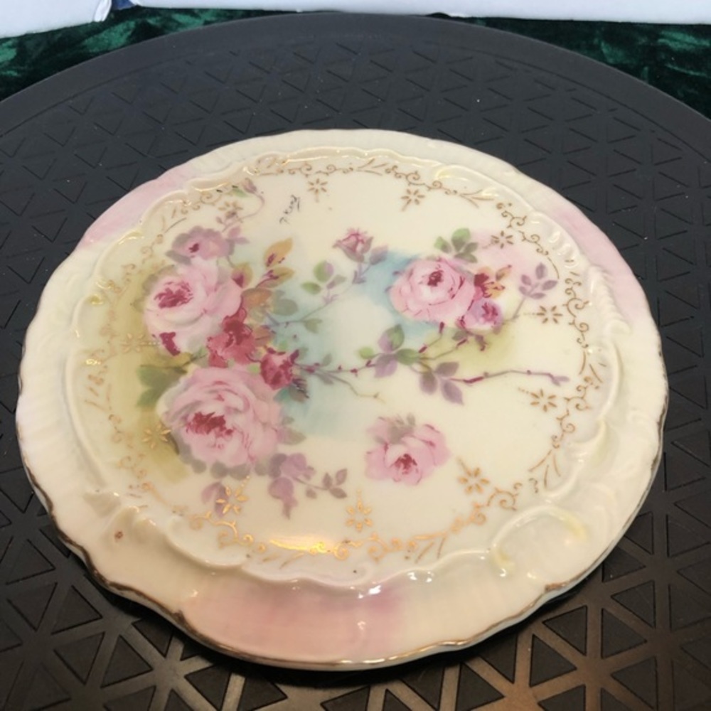 Vintage Trivet Plate from Royal Crown Chantilly Rose Hand Painted